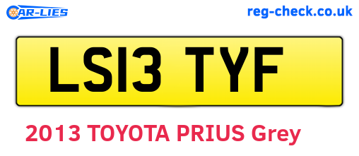 LS13TYF are the vehicle registration plates.