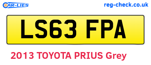 LS63FPA are the vehicle registration plates.
