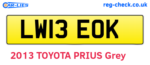 LW13EOK are the vehicle registration plates.
