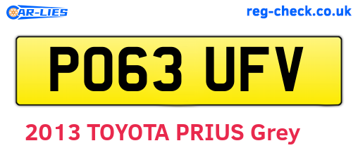 PO63UFV are the vehicle registration plates.
