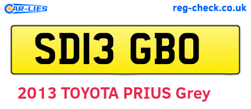 SD13GBO are the vehicle registration plates.
