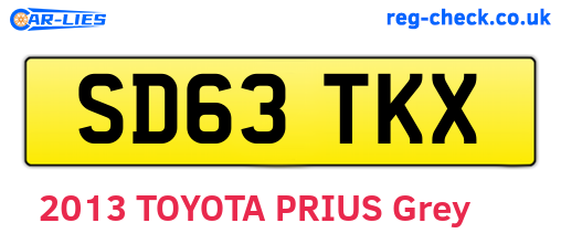 SD63TKX are the vehicle registration plates.