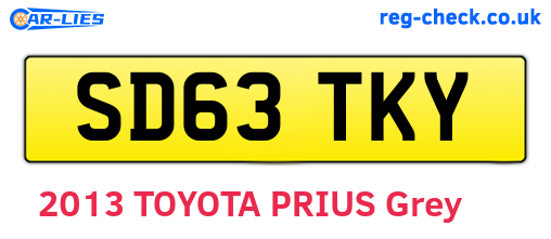 SD63TKY are the vehicle registration plates.