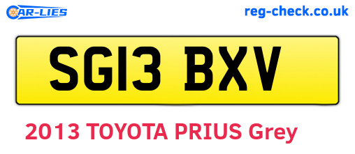 SG13BXV are the vehicle registration plates.