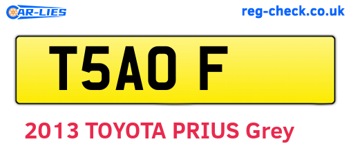 T5AOF are the vehicle registration plates.