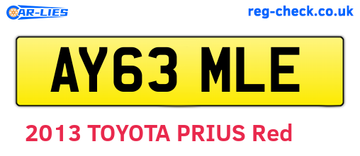 AY63MLE are the vehicle registration plates.