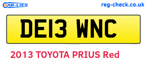 DE13WNC are the vehicle registration plates.