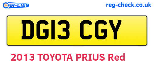 DG13CGY are the vehicle registration plates.