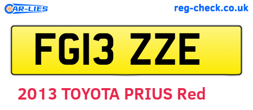 FG13ZZE are the vehicle registration plates.
