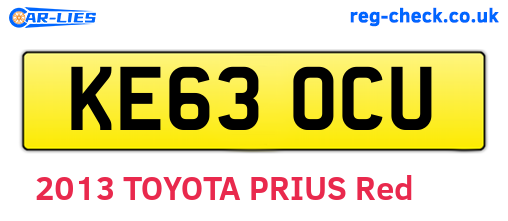 KE63OCU are the vehicle registration plates.