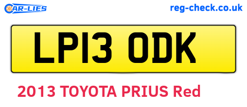 LP13ODK are the vehicle registration plates.