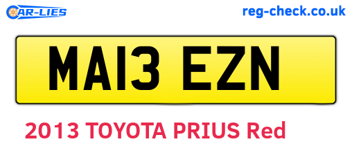 MA13EZN are the vehicle registration plates.