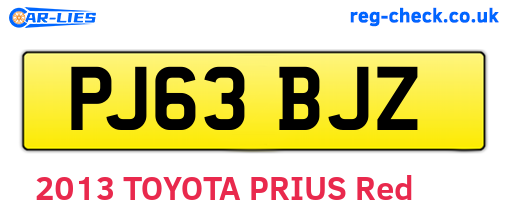 PJ63BJZ are the vehicle registration plates.