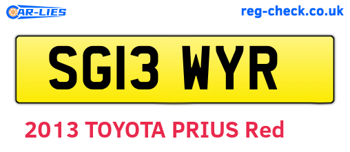 SG13WYR are the vehicle registration plates.
