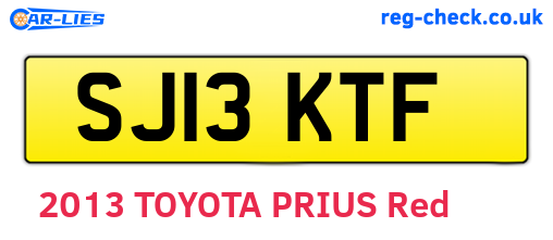 SJ13KTF are the vehicle registration plates.