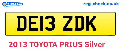 DE13ZDK are the vehicle registration plates.
