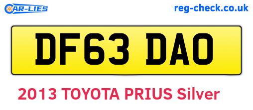DF63DAO are the vehicle registration plates.