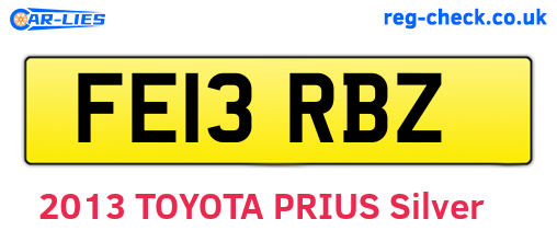 FE13RBZ are the vehicle registration plates.