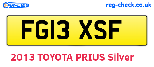 FG13XSF are the vehicle registration plates.