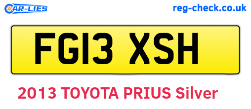FG13XSH are the vehicle registration plates.