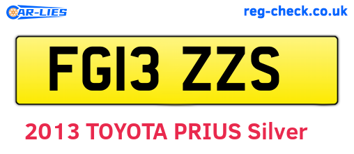 FG13ZZS are the vehicle registration plates.