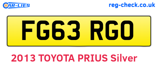FG63RGO are the vehicle registration plates.