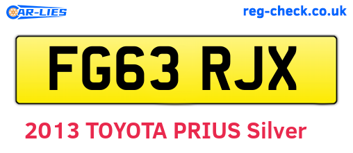 FG63RJX are the vehicle registration plates.
