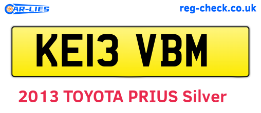 KE13VBM are the vehicle registration plates.
