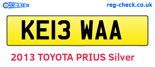 KE13WAA are the vehicle registration plates.