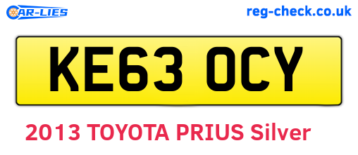 KE63OCY are the vehicle registration plates.