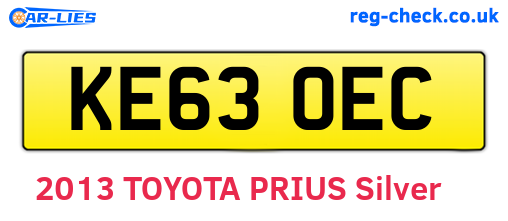 KE63OEC are the vehicle registration plates.
