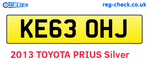 KE63OHJ are the vehicle registration plates.