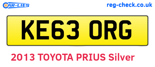KE63ORG are the vehicle registration plates.