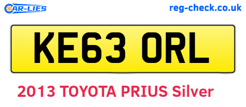 KE63ORL are the vehicle registration plates.