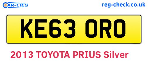 KE63ORO are the vehicle registration plates.