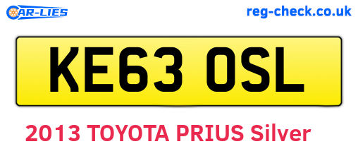 KE63OSL are the vehicle registration plates.