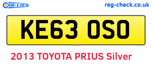 KE63OSO are the vehicle registration plates.