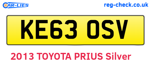 KE63OSV are the vehicle registration plates.
