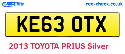 KE63OTX are the vehicle registration plates.