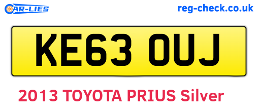 KE63OUJ are the vehicle registration plates.
