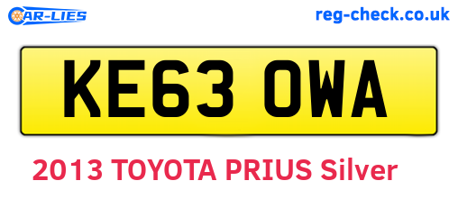 KE63OWA are the vehicle registration plates.