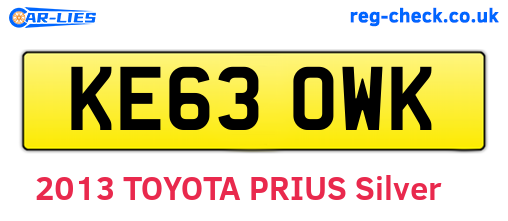 KE63OWK are the vehicle registration plates.