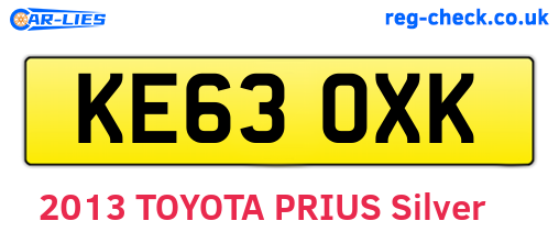 KE63OXK are the vehicle registration plates.
