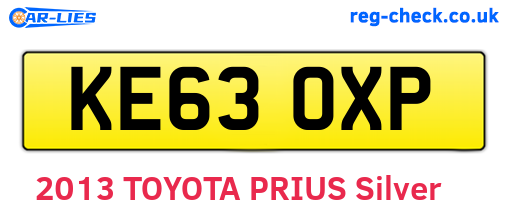 KE63OXP are the vehicle registration plates.
