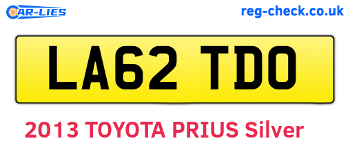 LA62TDO are the vehicle registration plates.
