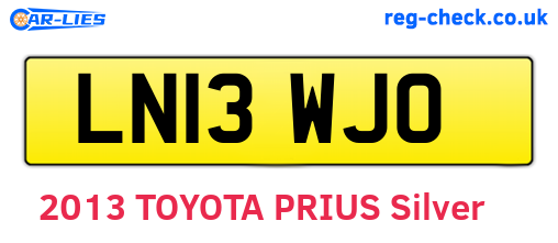 LN13WJO are the vehicle registration plates.