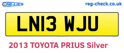 LN13WJU are the vehicle registration plates.