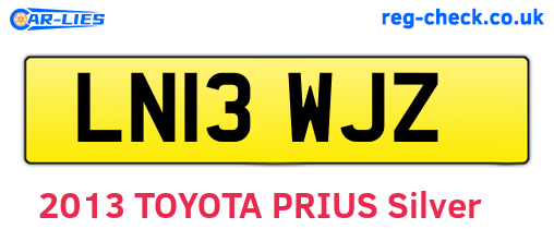 LN13WJZ are the vehicle registration plates.