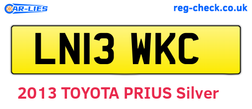 LN13WKC are the vehicle registration plates.