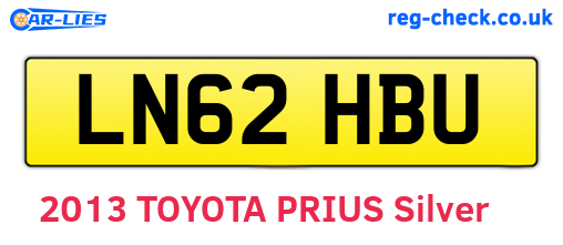 LN62HBU are the vehicle registration plates.